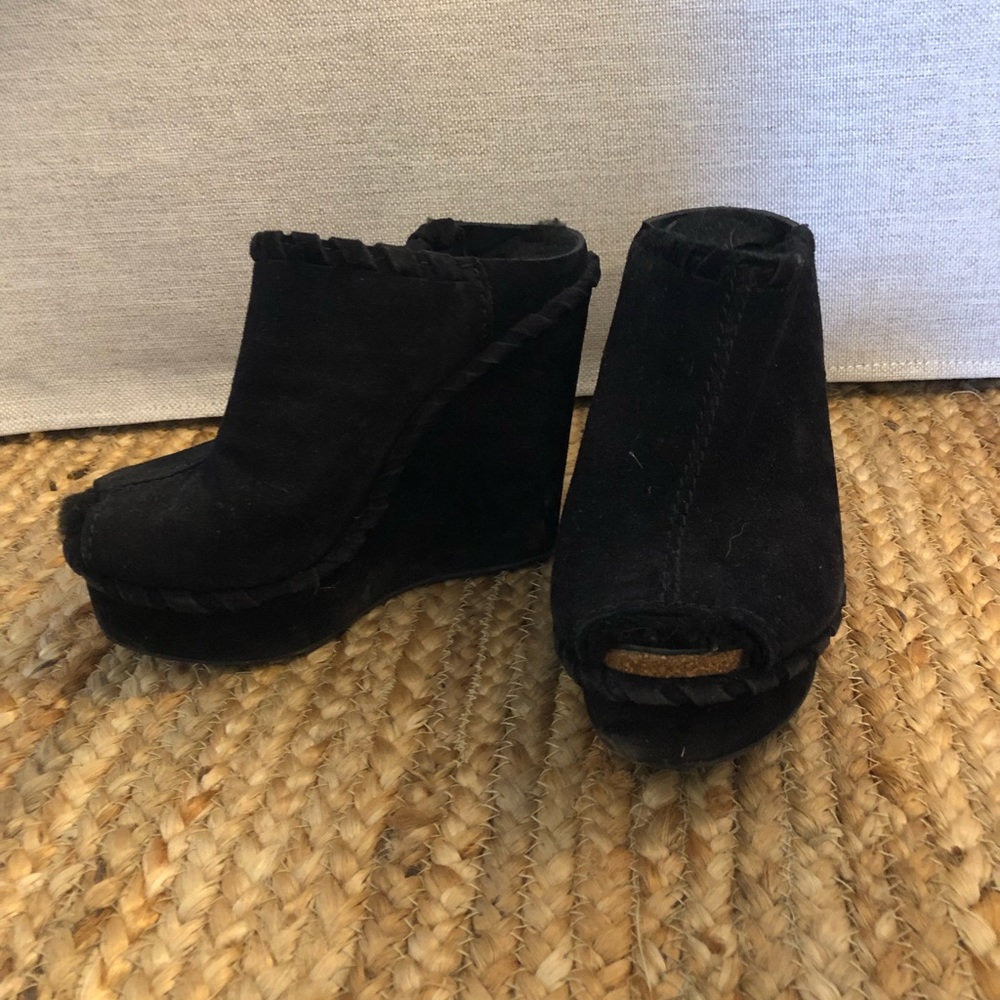Pedro Garcia winter Black Fur Lined Mule